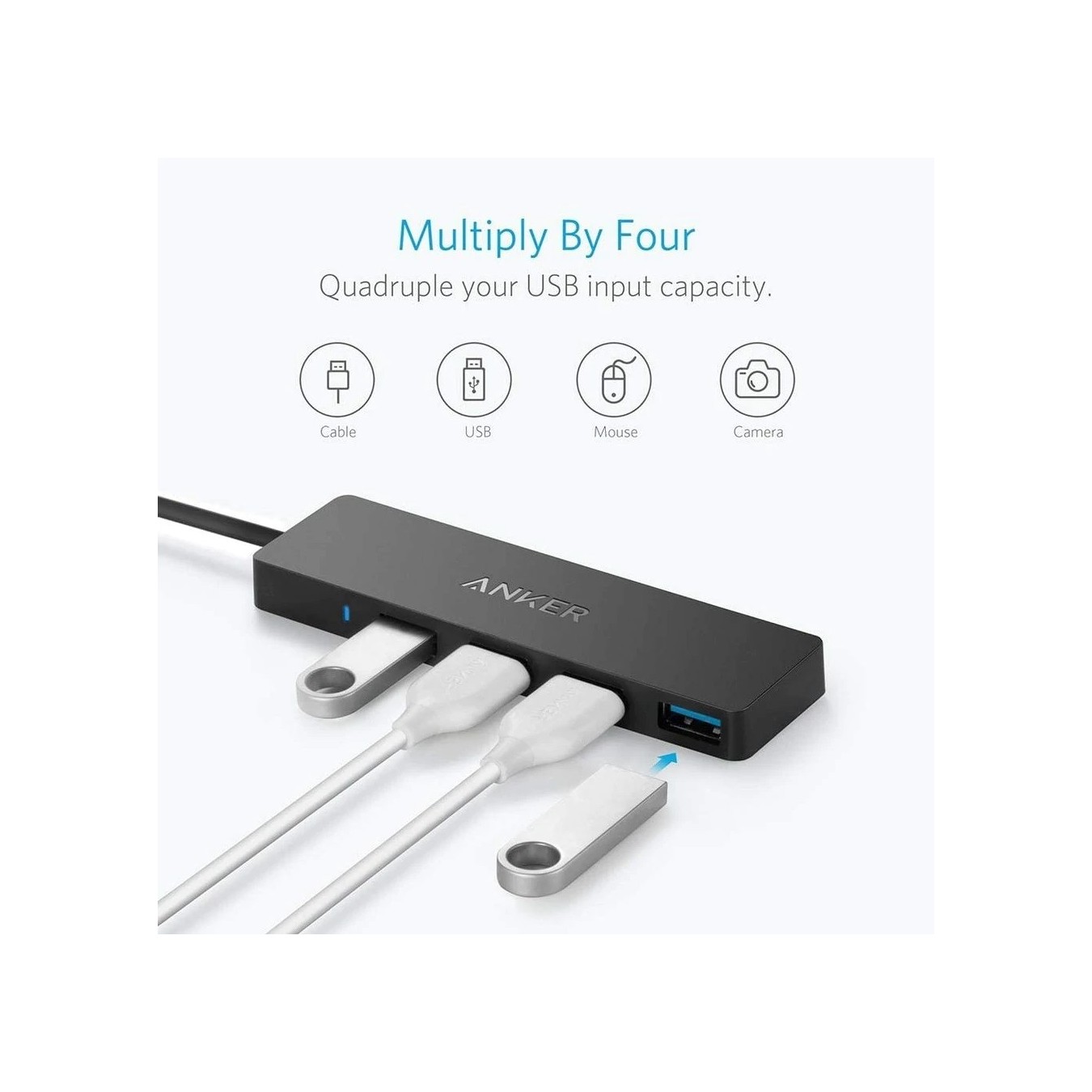 Anker A7516 Ultra Slim 4-Port USB 3.0 Hub – 5Gbps SuperSpeed | Armenius Store