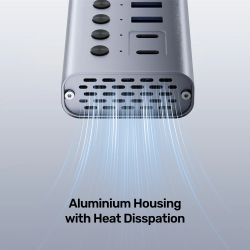 Unitek H1315B 10-in-1 USB-C Hub with Power Switches | 8x USB-A 2x USB-C — Armenius Store Cyprus