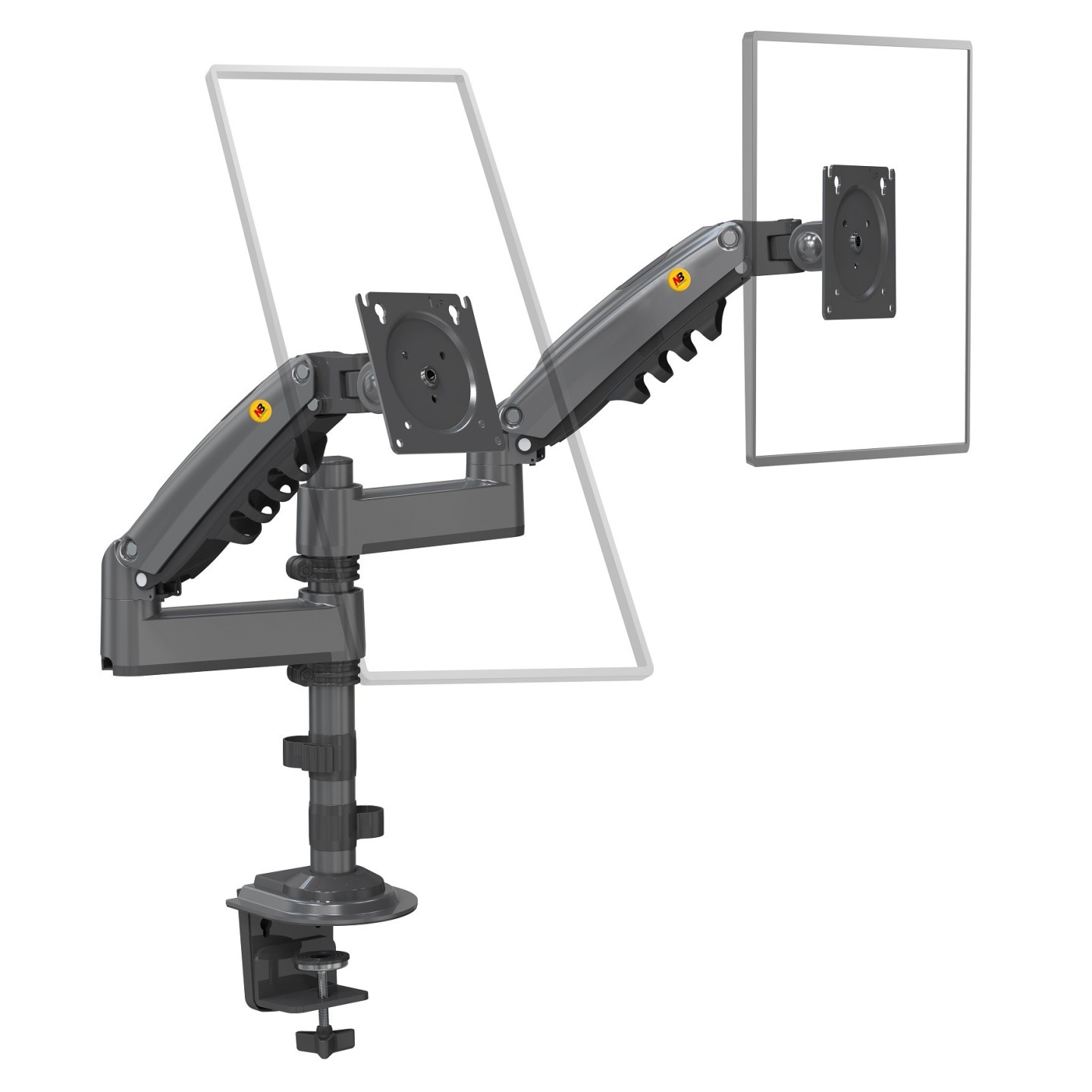 NBMounts NB-H180 Twin Arm Gas Desktop Monitor Mount (Boxed) — Buy in Cyprus with Fast Delivery