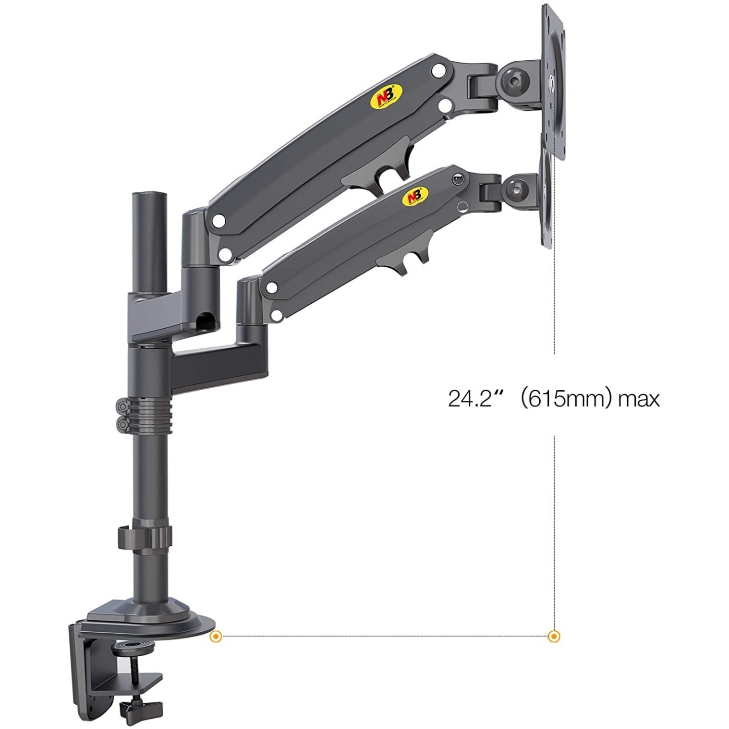 NBMounts NB-H180 Twin Arm Gas Desktop Monitor Mount (Boxed) — Buy in Cyprus with Fast Delivery