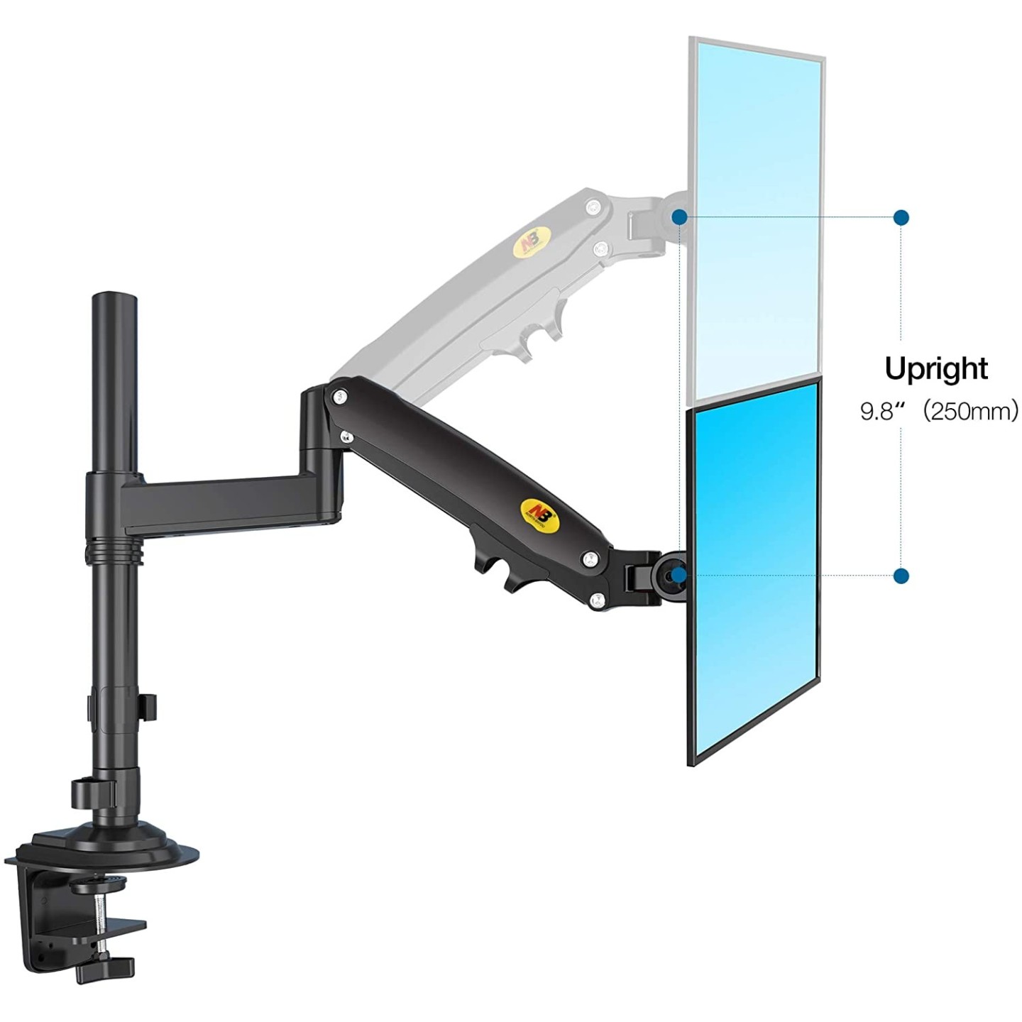 NBMounts NB-H180 Twin Arm Gas Desktop Monitor Mount (Boxed) — Buy in Cyprus with Fast Delivery