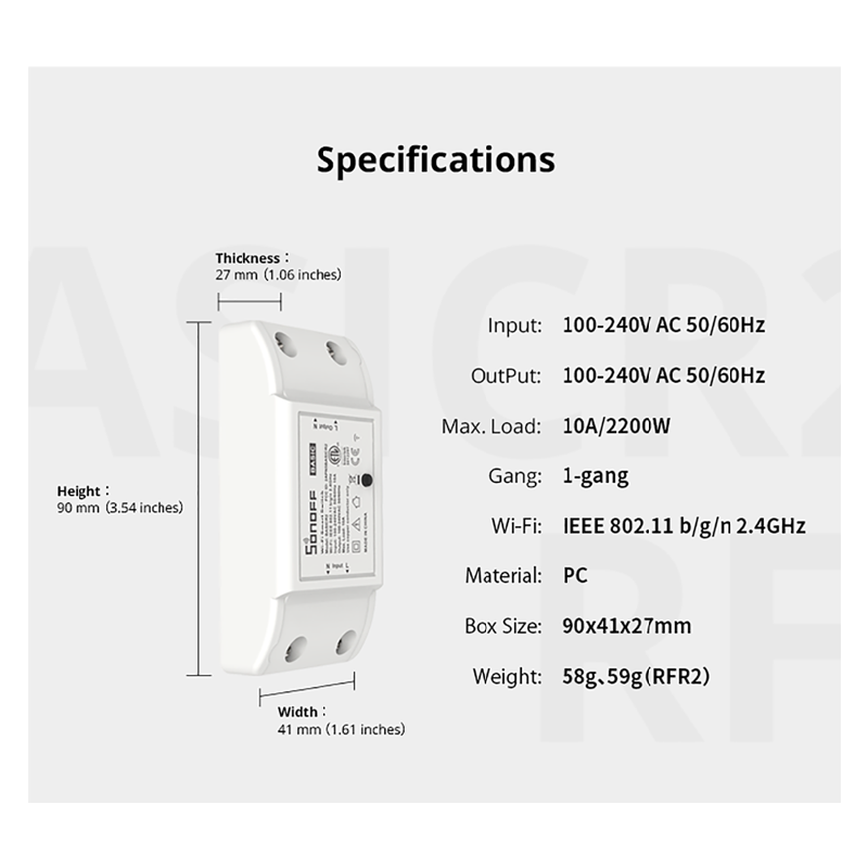 Buy Sonoff Basic - R2 - 10A Wifi Smart Switch in Cyprus, Nicosia, Limassol, Larnaka, Pafos