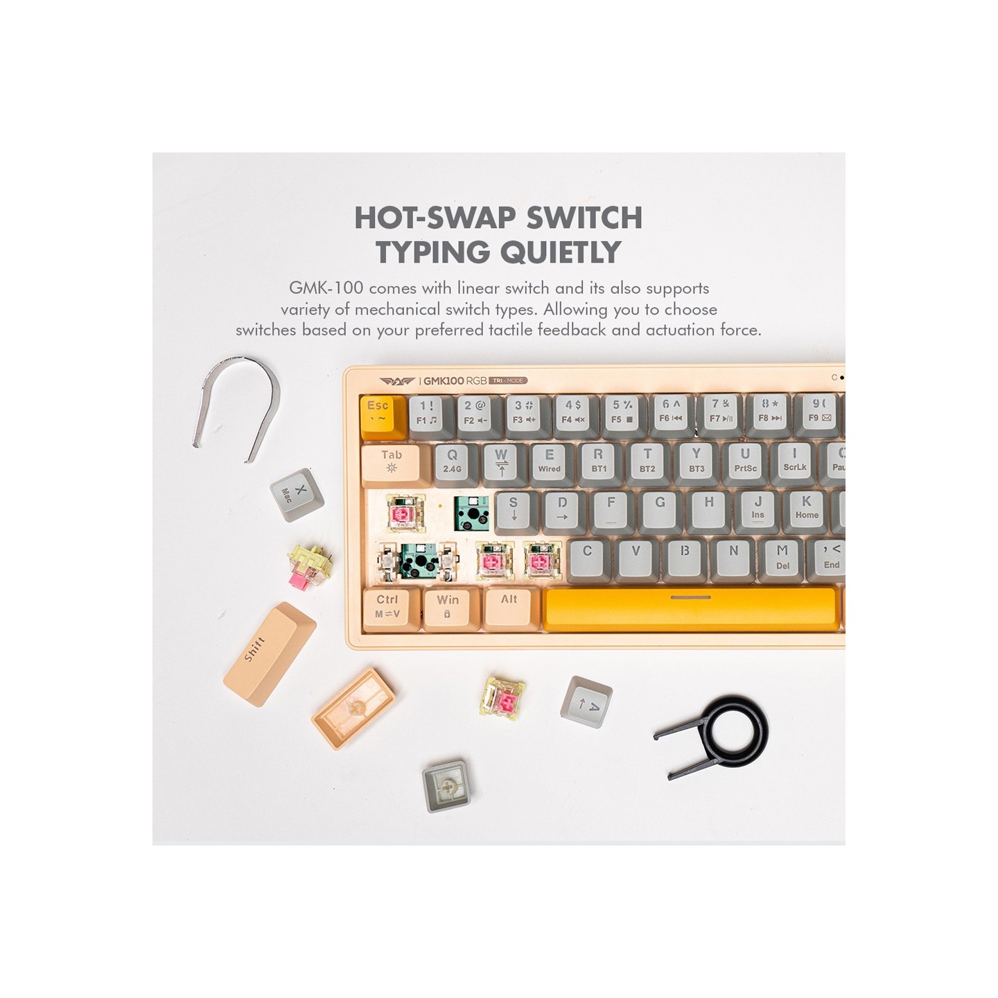 Armaggeddon GMK-100 Tri-Mode 63-Key Mechanical Gaming Keyboard - Red Linear (Boxed) — Buy in Cyprus with Fast Delivery