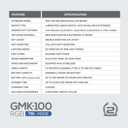 Armaggeddon GMK-100 Tri-Mode 63-Key Mechanical Gaming Keyboard - Red Linear (Boxed) — Buy in Cyprus with Fast Delivery