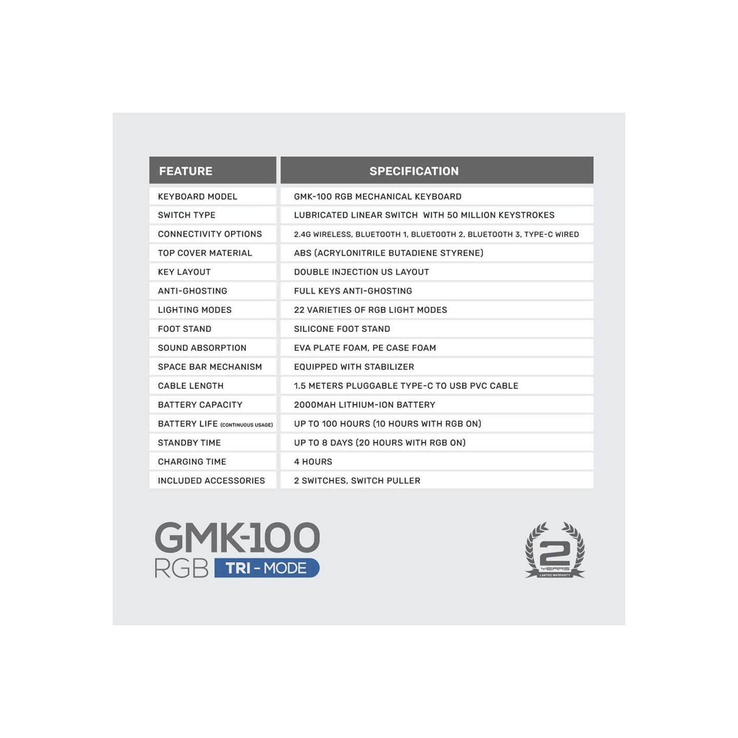 Armaggeddon GMK-100 Tri-Mode 63-Key Mechanical Gaming Keyboard - Red Linear (Boxed) — Buy in Cyprus with Fast Delivery