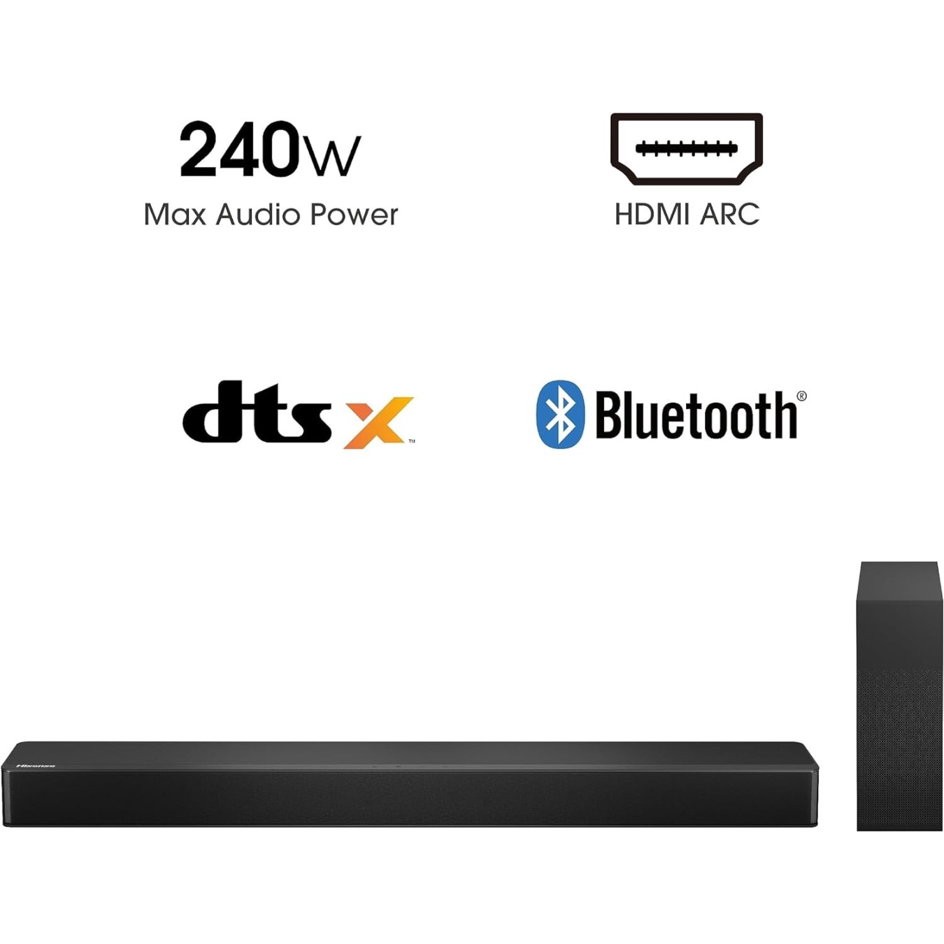 Hisense Soundbar - HS2100 - 2.1 CH 240W BT USB Optical — Buy in Cyprus with Fast Delivery