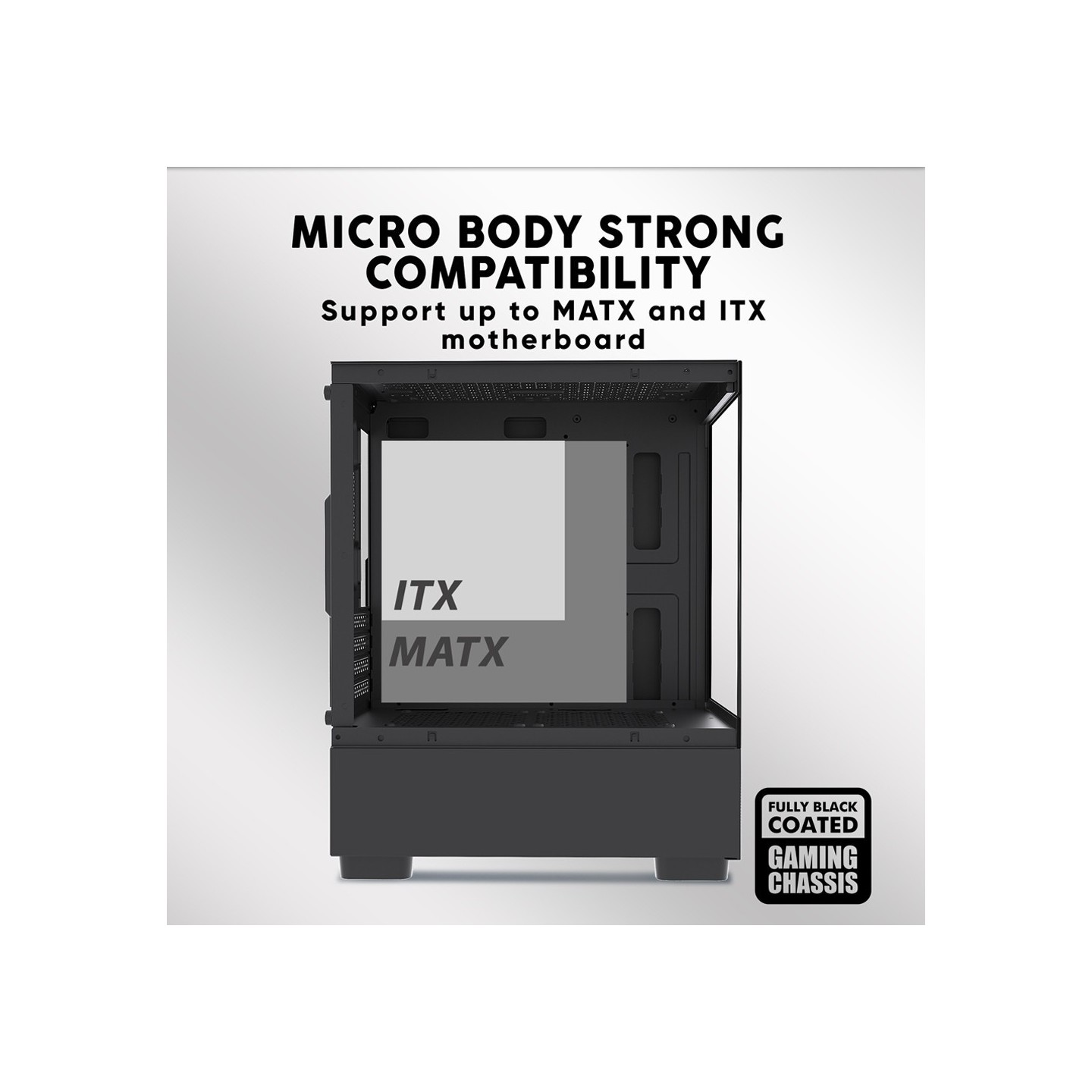 Armaggeddon Aquaron Duplex White Micro-ATX Gaming Case - 310mm VGA - 3x ARGB Fans (Boxed) — Buy in Cyprus with Fast Delivery