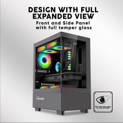 Armaggeddon Aquaron Duplex White Micro-ATX Gaming Case - 310mm VGA - 3x ARGB Fans (Boxed) — Buy in Cyprus with Fast Delivery