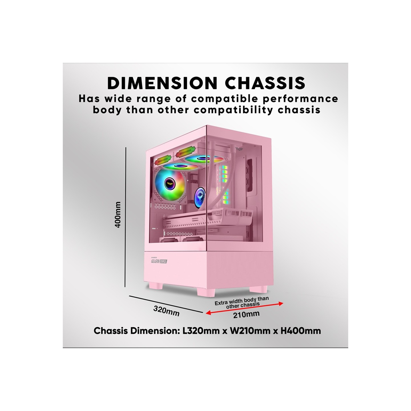 Armaggeddon Aquaron Duplex White Micro-ATX Gaming Case - 310mm VGA - 3x ARGB Fans (Boxed) — Buy in Cyprus with Fast Delivery