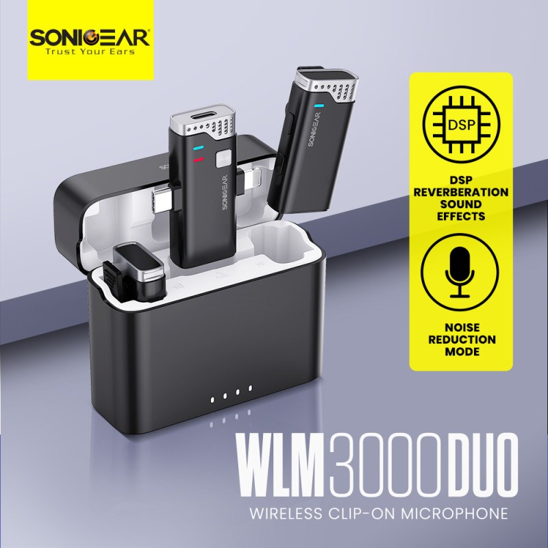 Buy SonicGear Wireless 2x Lavalier ClipOn Microphones - WLM3000 DUO - SonicGear ... in Cyprus, Nicosia, Limassol, Larnaka, Pafos