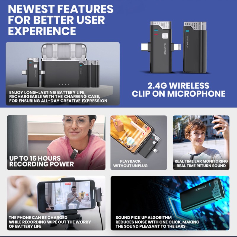 Buy SonicGear Wireless 2x Lavalier ClipOn Microphones - WLM3000 DUO - SonicGear ... in Cyprus, Nicosia, Limassol, Larnaka, Pafos