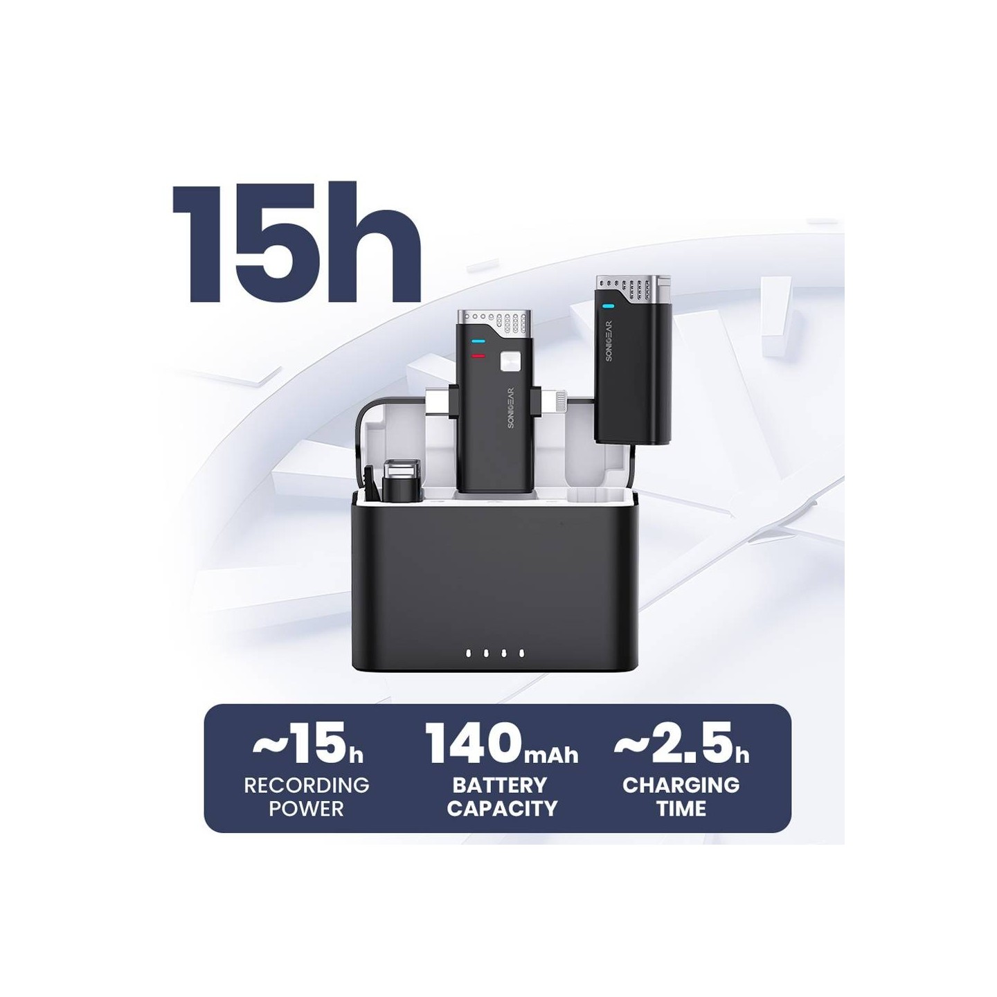 SonicGear WLM3000 Duo Wireless 2x Lavalier Clip-On Microphone (Boxed) — Buy in Cyprus with Fast Delivery