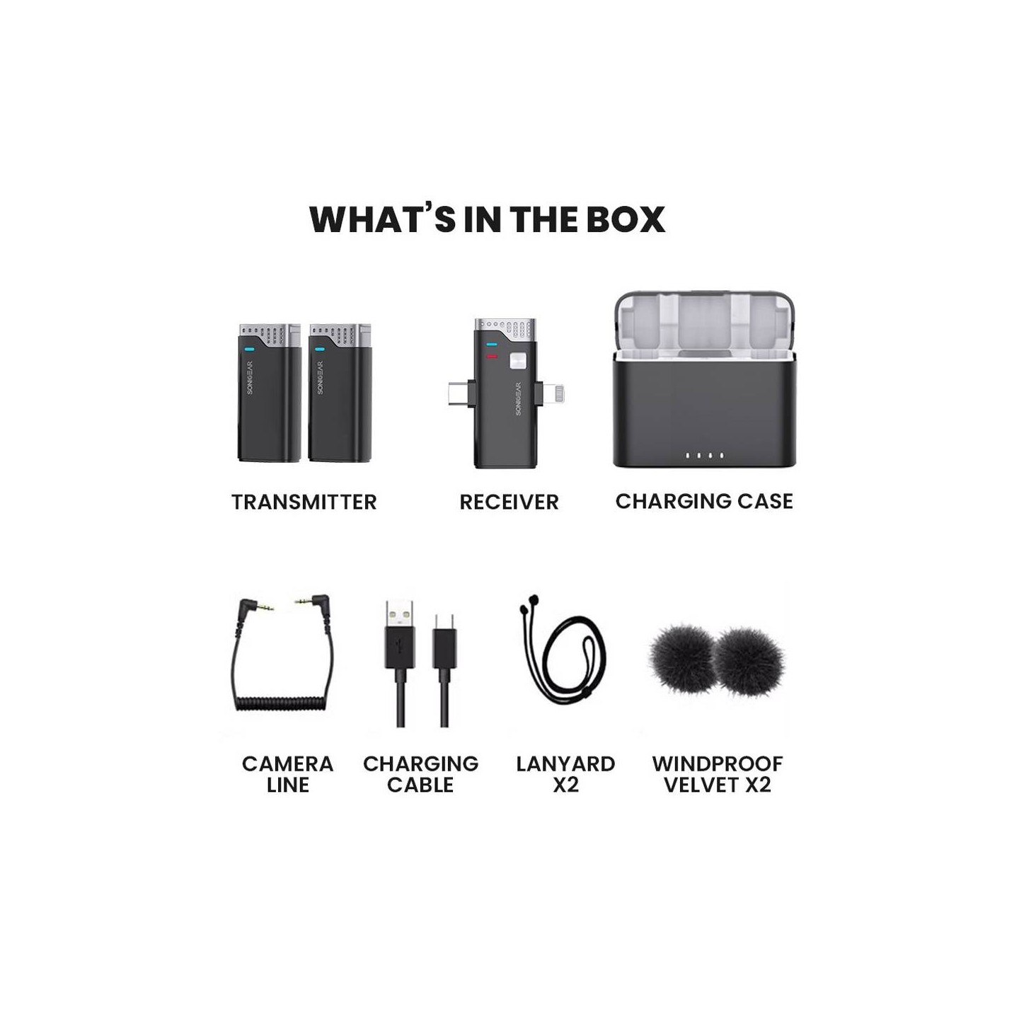 SonicGear WLM3000 Duo Wireless 2x Lavalier Clip-On Microphone (Boxed) — Buy in Cyprus with Fast Delivery