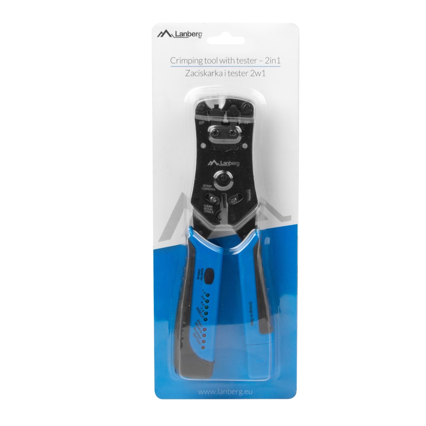 Lanberg Crimping Tool & Cable Tester - 2in1 RJ45 RJ11 RJ12 — Buy in Cyprus with Fast Delivery