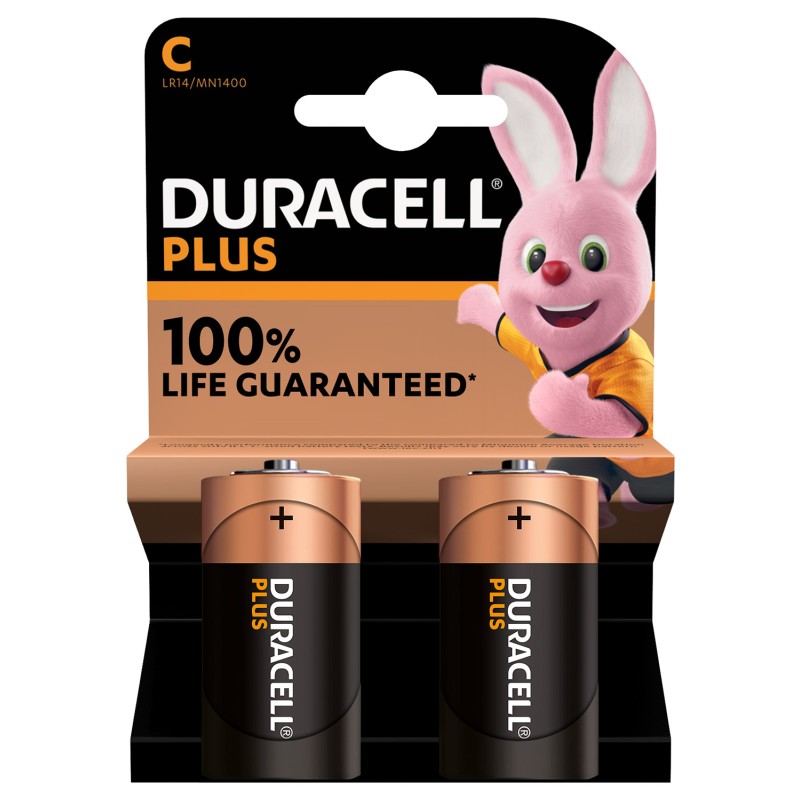 Buy Duracell Alkaline C Plus Batteries - 2pcs in Cyprus, Nicosia, Limassol, Larnaka, Pafos