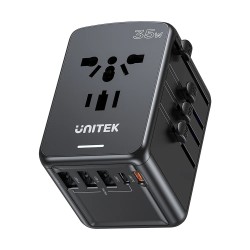 Buy Unitek Universal Travel Wall Charger - P1121A - 35W 2xUSB-C + 3xUSB-A in Cyprus, Nicosia, Limassol, Larnaka, Pafos