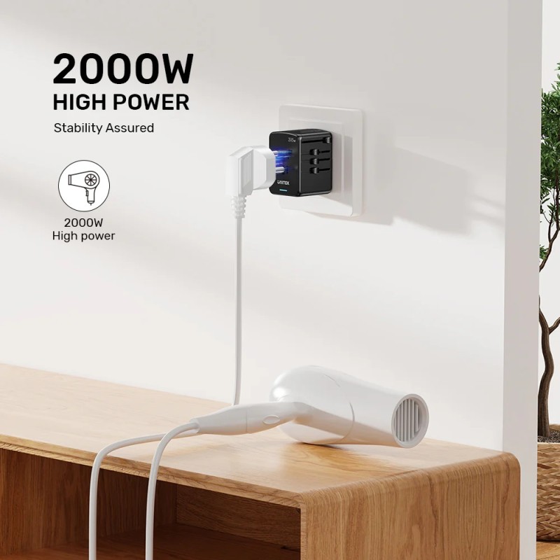 Buy Unitek Universal Travel Wall Charger - P1121A - 35W 2xUSB-C + 3xUSB-A in Cyprus, Nicosia, Limassol, Larnaka, Pafos