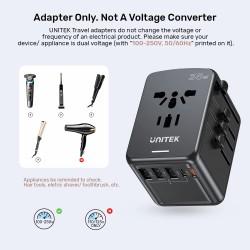 Buy Unitek Universal Travel Wall Charger - P1121A - 35W 2xUSB-C + 3xUSB-A in Cyprus, Nicosia, Limassol, Larnaka, Pafos