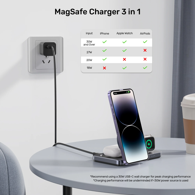 Buy Unitek Charge Wireless Qi2 15W Foldable 3-in-1 Charging Station - P1300A - W... in Cyprus, Nicosia, Limassol, Larnaka, Pafos