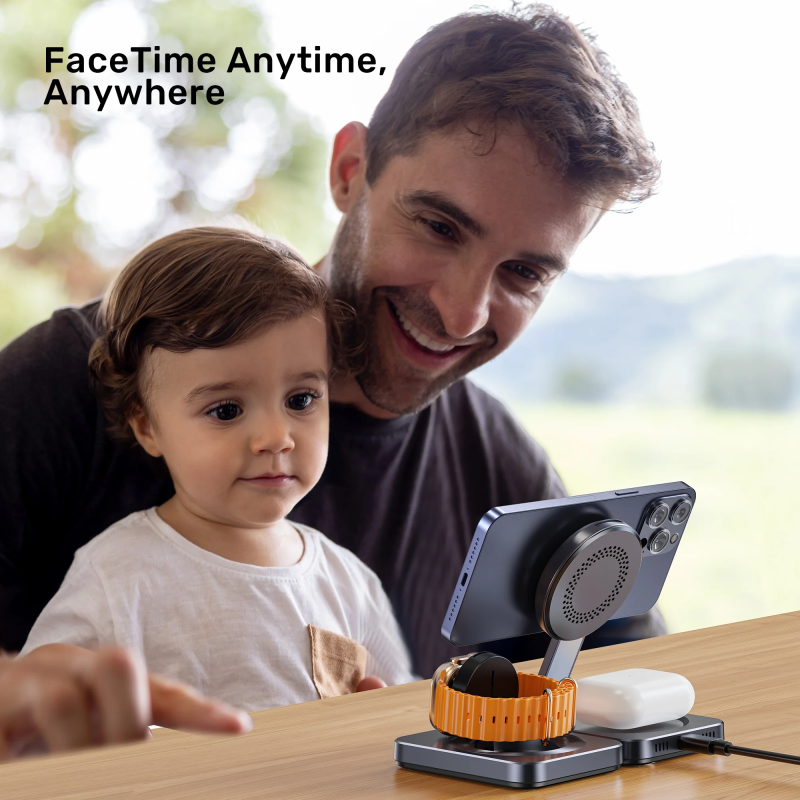 Buy Unitek Charge Wireless Qi2 15W Foldable 3-in-1 Charging Station - P1300A - W... in Cyprus, Nicosia, Limassol, Larnaka, Pafos