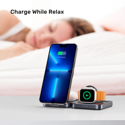 Buy Unitek Charge Wireless Qi2 15W Foldable 3-in-1 Charging Station - P1300A - W... in Cyprus, Nicosia, Limassol, Larnaka, Pafos