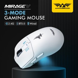 Buy Armaggeddon Gaming Mouse - MIRAGE-V - Wired+2.4G+BT Recharge 5B White in Cyprus, Nicosia, Limassol, Larnaka, Pafos