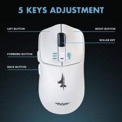 Buy Armaggeddon Gaming Mouse - MIRAGE-V - Wired+2.4G+BT Recharge 5B White in Cyprus, Nicosia, Limassol, Larnaka, Pafos