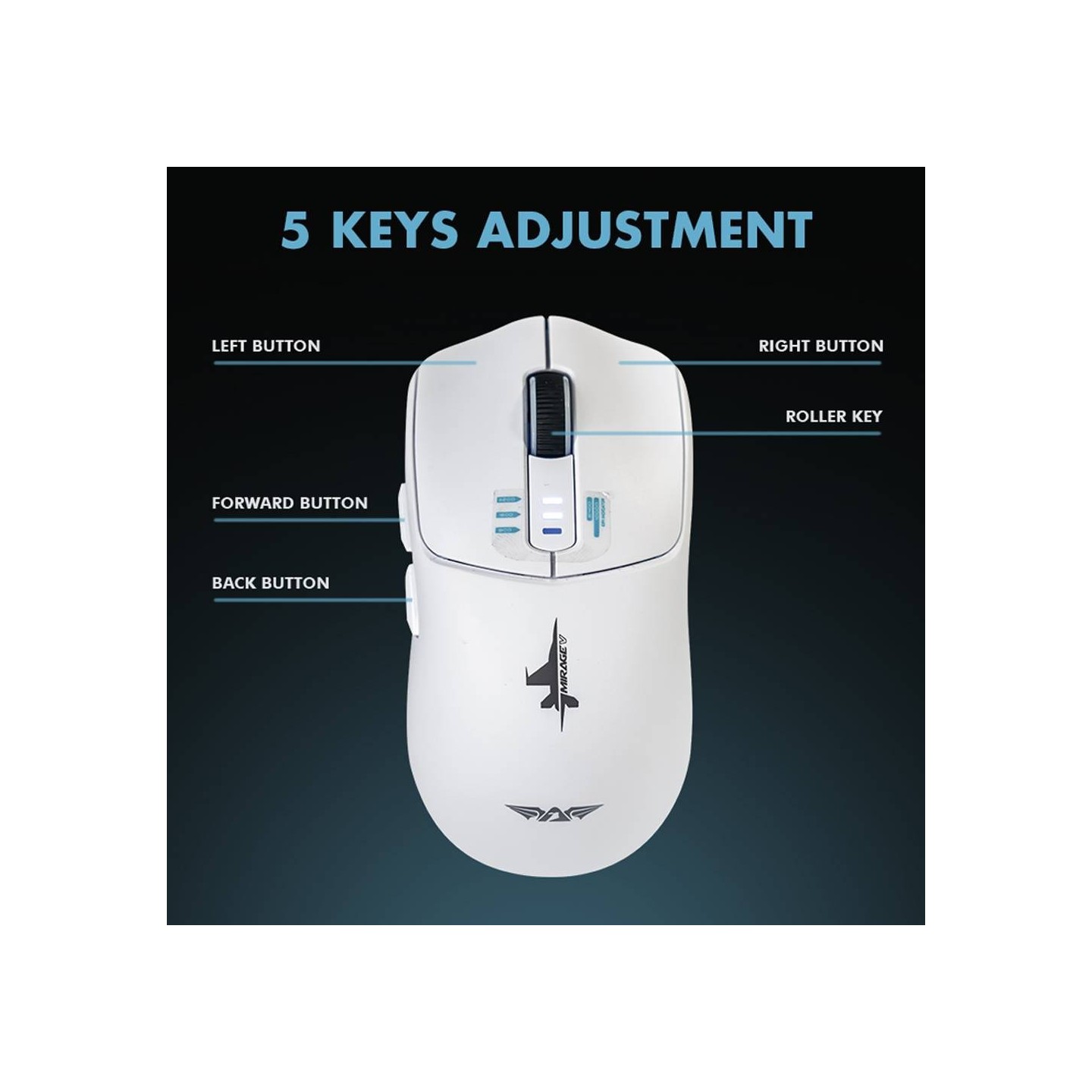 Armaggeddon Mirage V Wired+2.4G+BT Rechargeable 10000 CPI Gaming Mouse White (Boxed) — Buy in Cyprus with Fast Delivery