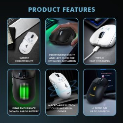 Buy Armaggeddon Gaming Mouse - MIRAGE-V - Wired+2.4G+BT Recharge 5B White in Cyprus, Nicosia, Limassol, Larnaka, Pafos