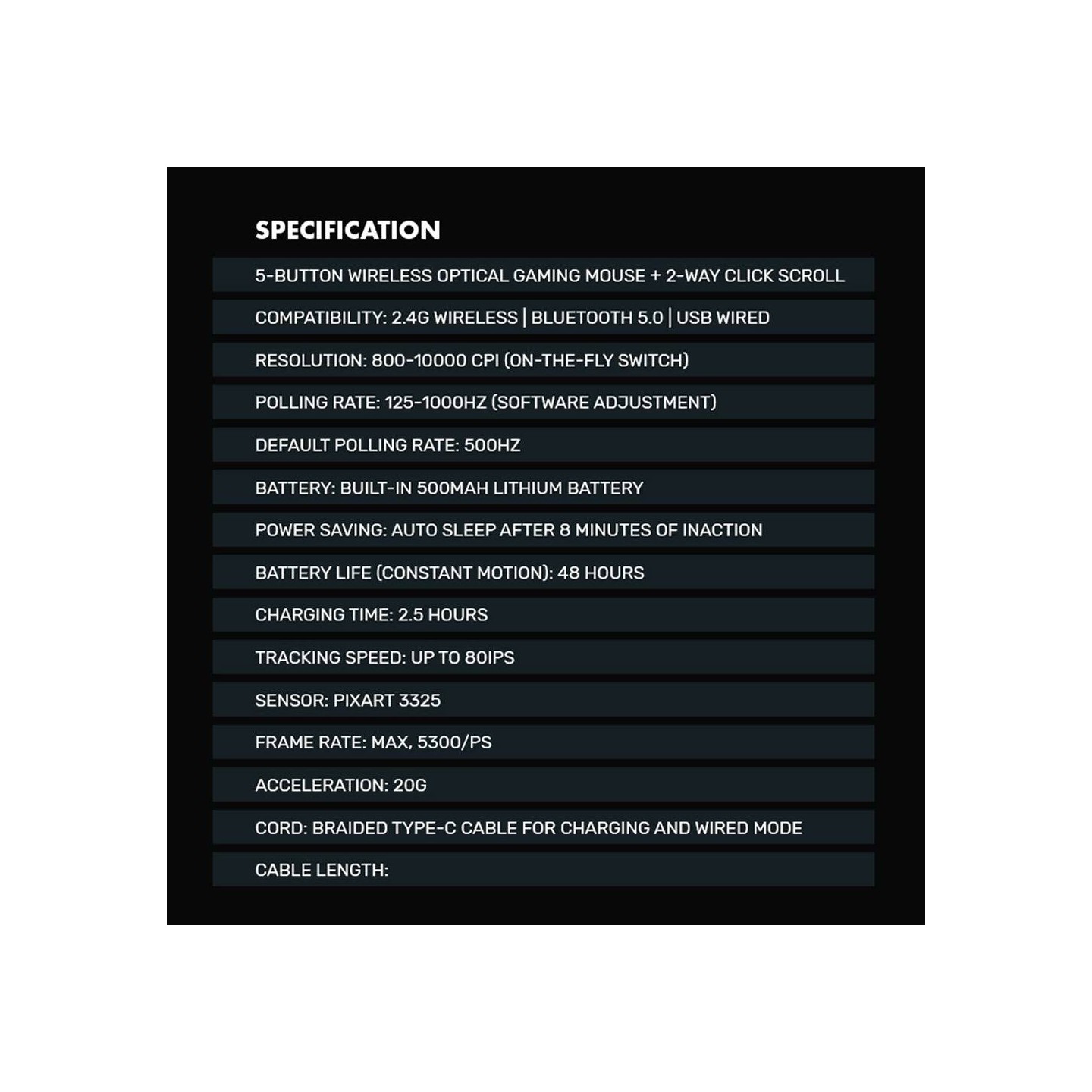 Armaggeddon Mirage V Wired+2.4G+BT Rechargeable 10000 CPI Gaming Mouse White (Boxed) — Buy in Cyprus with Fast Delivery