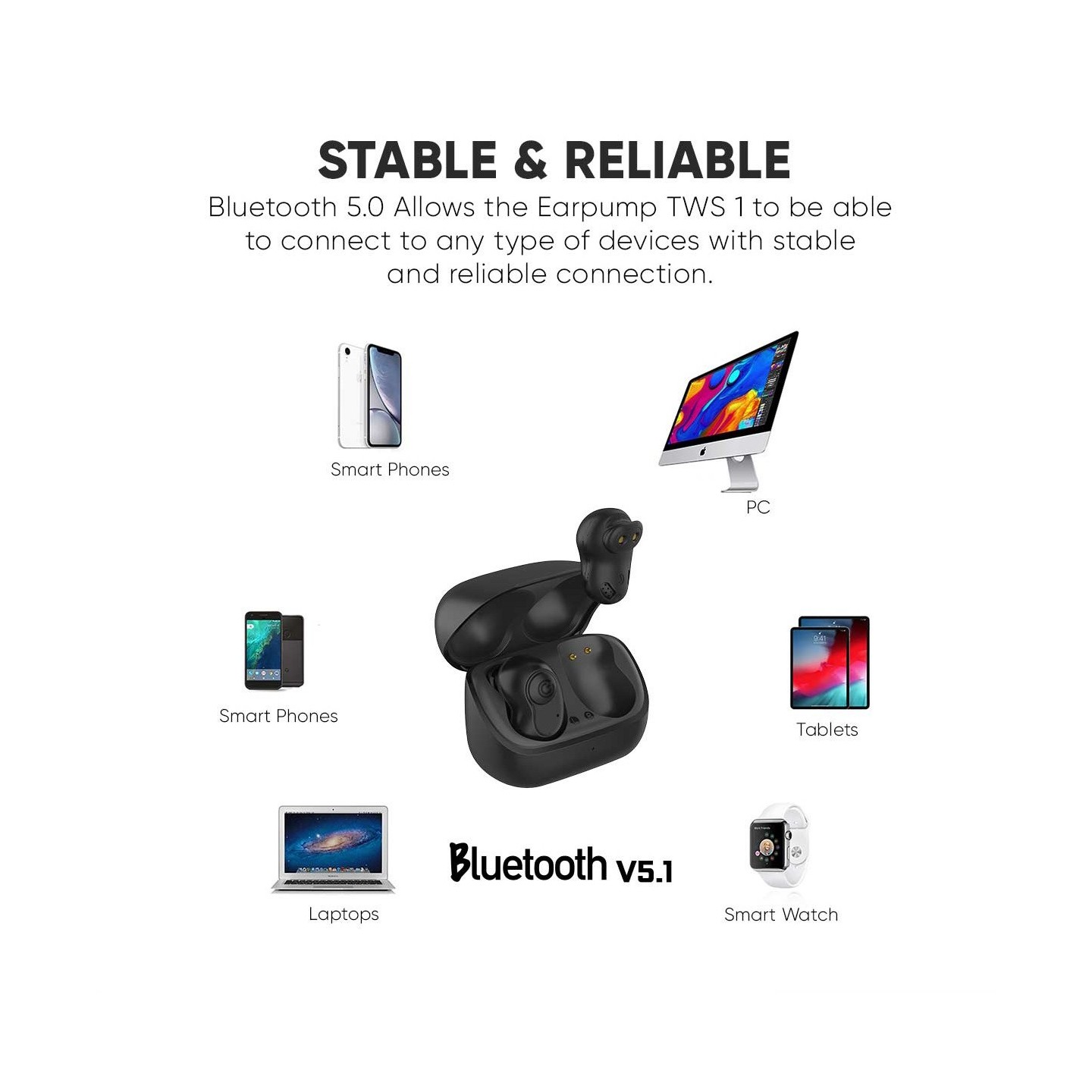 SonicGear EARPUMP - COMFY1 - TWS IPX5 Earphones Black — Buy in Cyprus with Fast Delivery