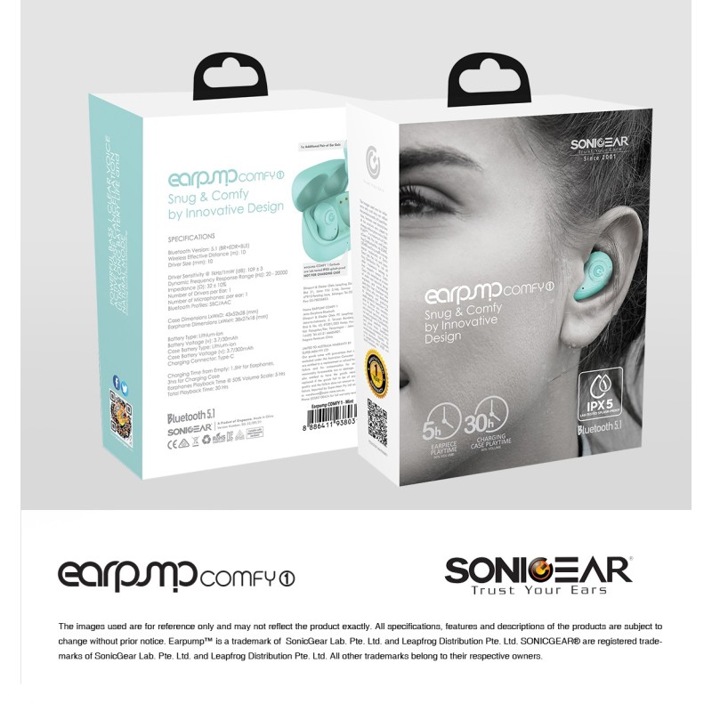 Buy SonicGear EARPUMP - COMFY1 - TWS IPX5 Earphones Black in Cyprus, Nicosia, Limassol, Larnaka, Pafos