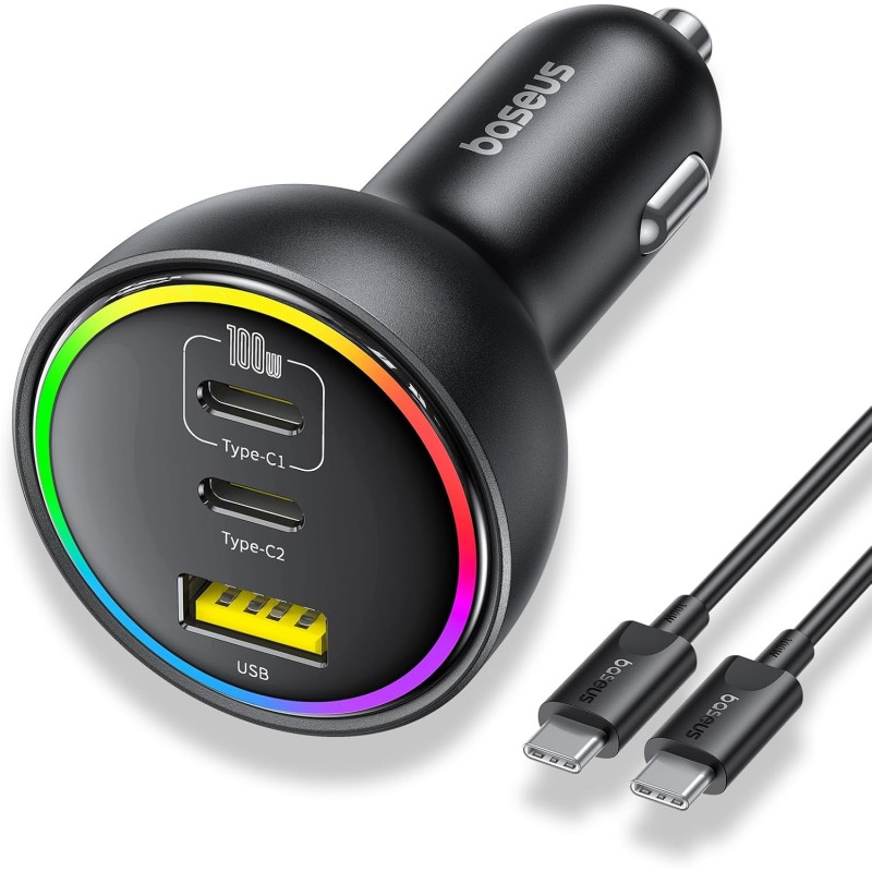 Buy Baseus Car Charger - 152.5W 2C + 1U incl 100W Cable in Cyprus, Nicosia, Limassol, Larnaka, Pafos