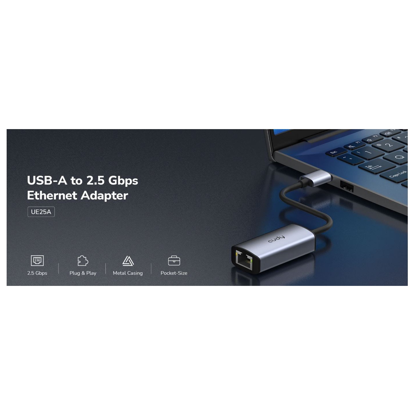 Cudy Converter - UE25A - USB-A to 2.5Gbe LAN Aluminium — Buy in Cyprus with Fast Delivery