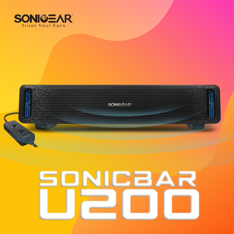 Buy SonicGear SONICBAR USB RGB Soundbar Black - U200 - USB RGB Soundbar Black in Cyprus, Nicosia, Limassol, Larnaka, Pafos