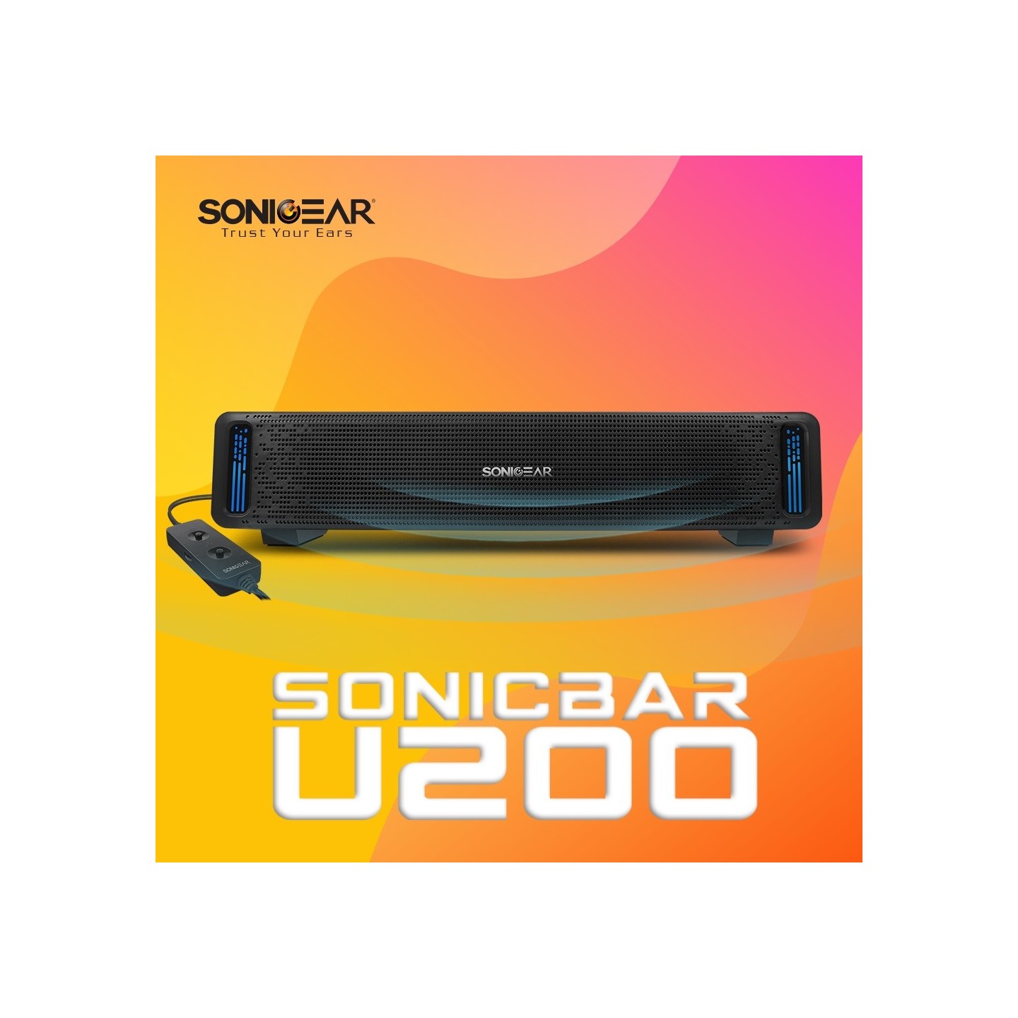 SonicGear SONICBAR USB RGB Soundbar Black - U200 - USB RGB Soundbar Black — Buy in Cyprus with Fast Delivery