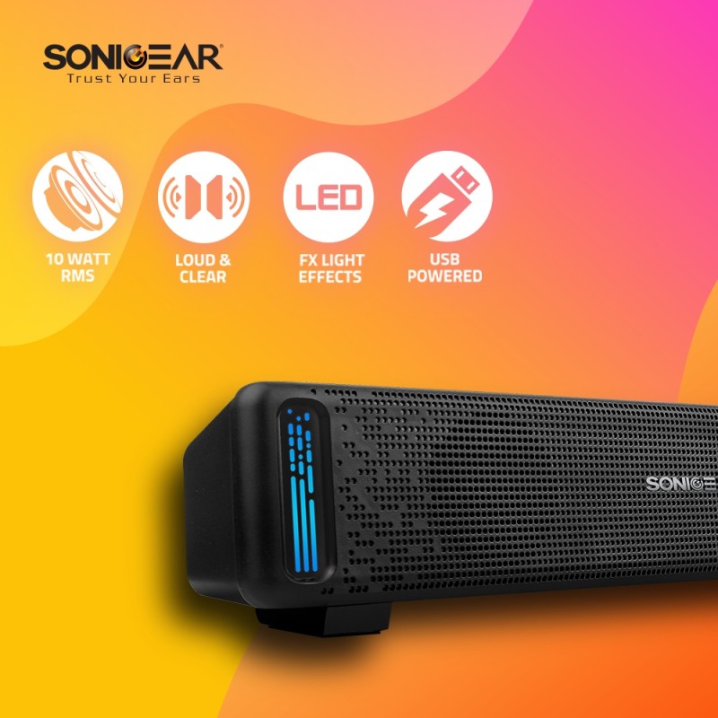 Buy SonicGear SONICBAR USB RGB Soundbar Black - U200 - USB RGB Soundbar Black in Cyprus, Nicosia, Limassol, Larnaka, Pafos