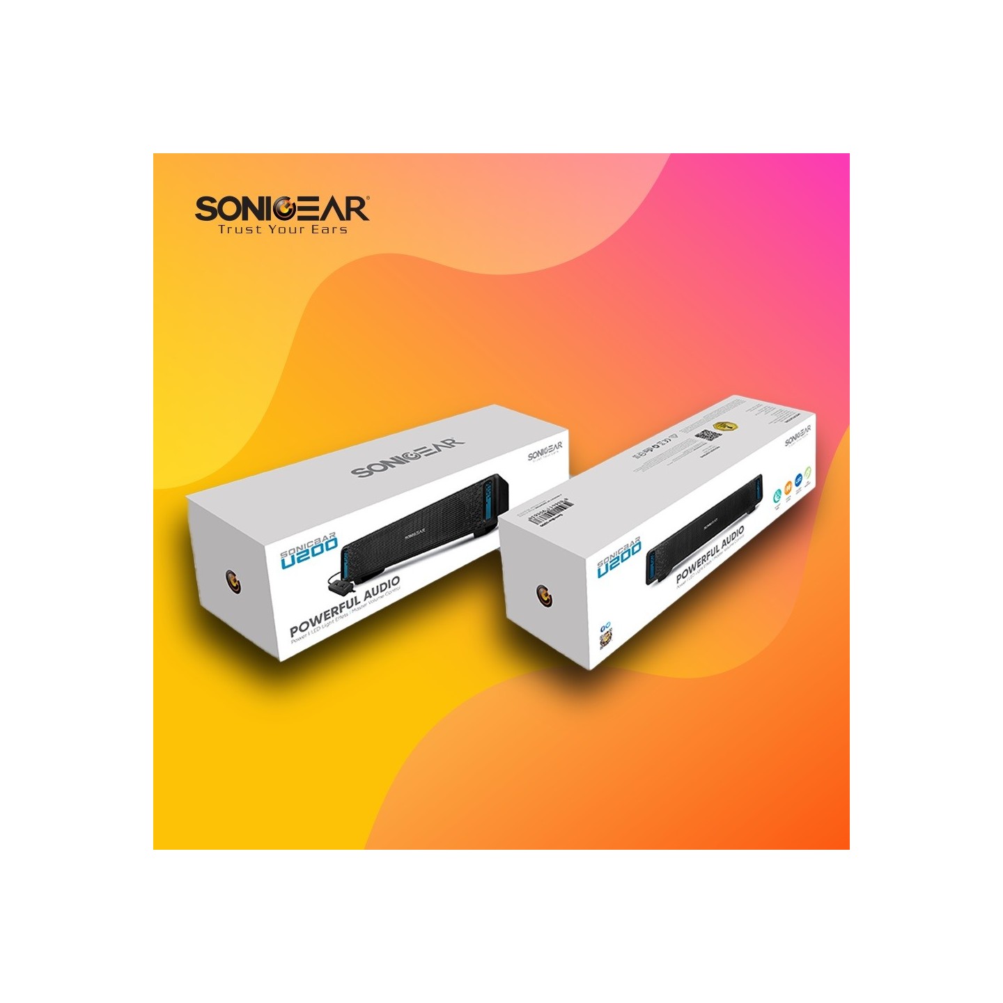 SonicGear SONICBAR USB RGB Soundbar Black - U200 - USB RGB Soundbar Black — Buy in Cyprus with Fast Delivery