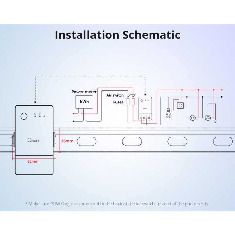 Buy Sonoff WiFi Smart Switch POW Origin Smart Power Meter - POWR3 - 16A in Cyprus, Nicosia, Limassol, Larnaka, Pafos