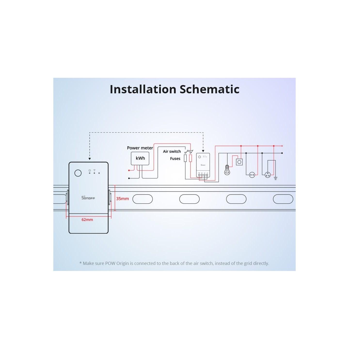 Sonoff WiFi Smart Switch POW Origin Smart Power Meter - POWR3 - 16A — Buy in Cyprus with Fast Delivery