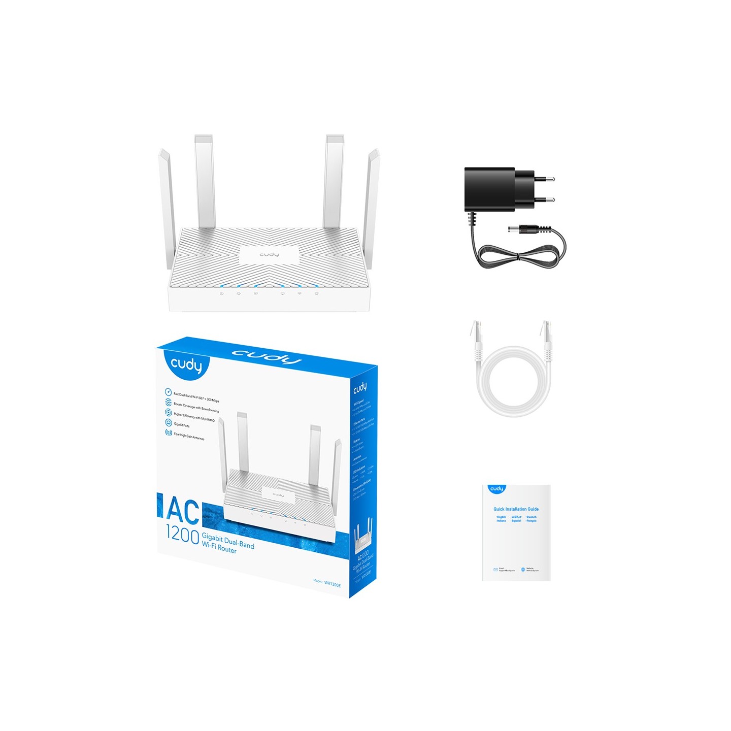 Cudy Router - WR1300E - AC1200 Dual Band Gigabit Wi-Fi — Buy in Cyprus with Fast Delivery