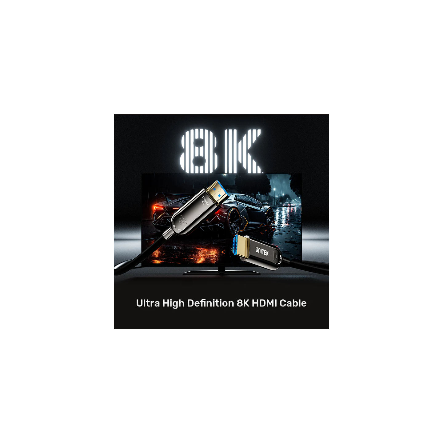 Unitek Fiber Optic HDMI 2.1 Cable 8K60Hz 30.0m - C11085GY-30M - Unitek Fiber Optic HDMI 2.1 Cable 8K60Hz 30.0m