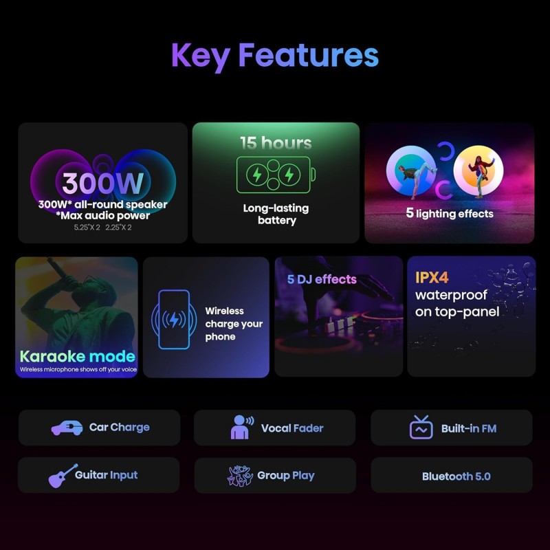 Buy Hisense Speaker Portable Karaoke Party Rocker One Plus - 300W in Cyprus, Nicosia, Limassol, Larnaka, Pafos