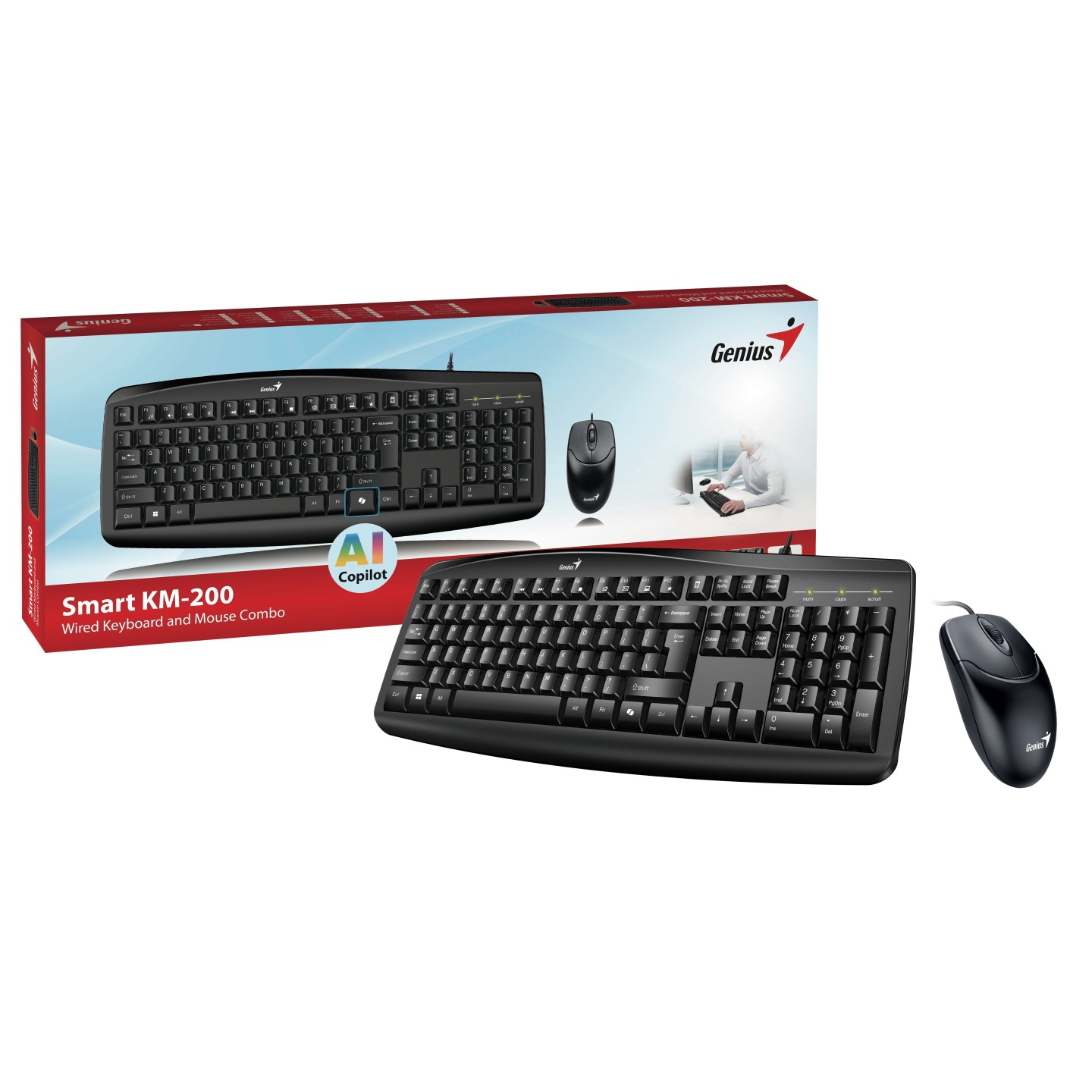 Genius KM-200 Keyboard-Mouse Set Wired Russian (Boxed) — Buy in Cyprus with Fast Delivery