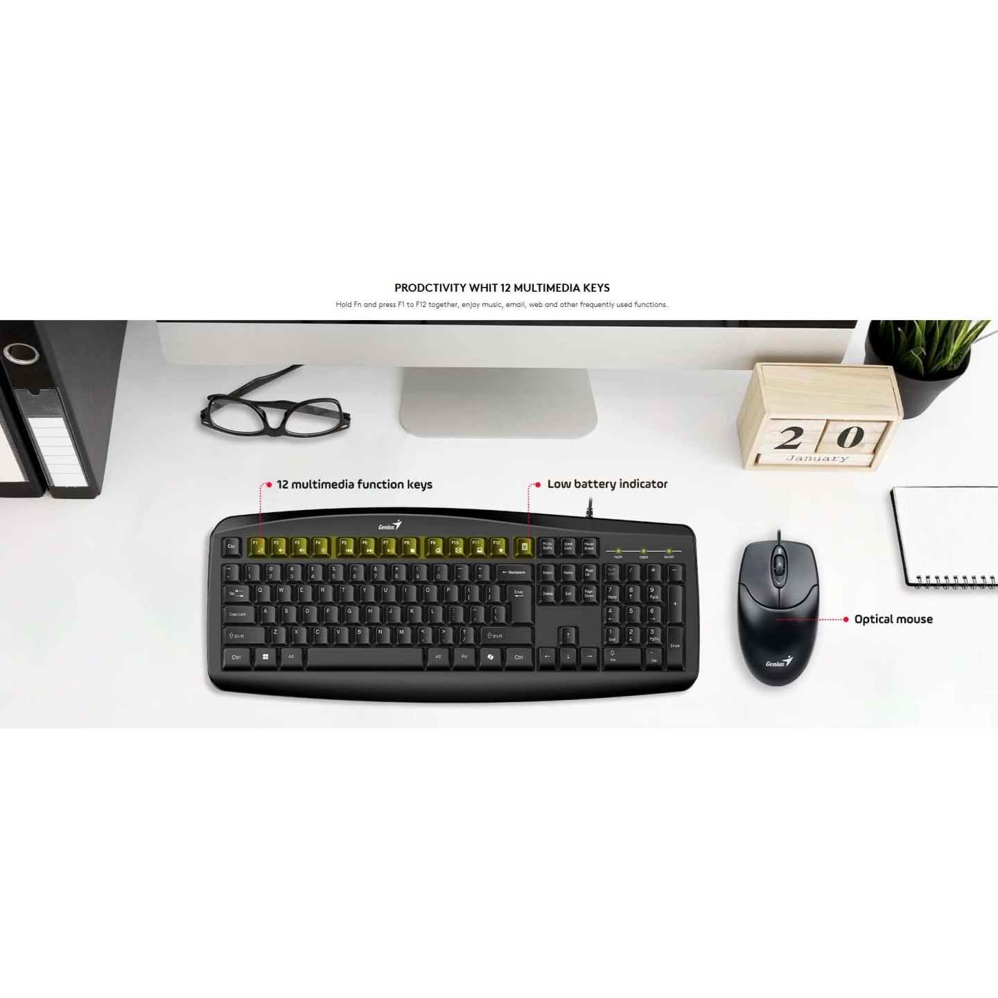 Genius KM-200 Keyboard-Mouse Set Wired Russian (Boxed) — Buy in Cyprus with Fast Delivery