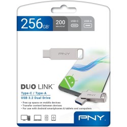 Buy PNY Flash Drive Duo Link USB 3.2 Dual Connector OTG Capless Swivel 256GB Bla... in Cyprus, Nicosia, Limassol, Larnaka, Pafos