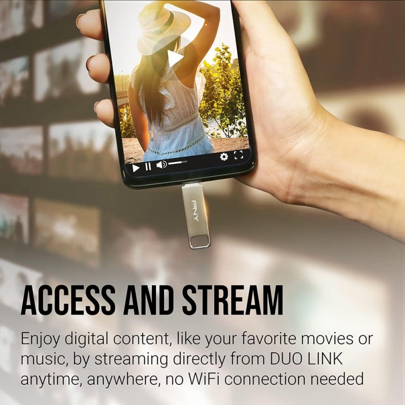 Buy PNY Flash Drive Duo Link USB 3.2 Dual Connector OTG Capless Swivel 256GB Bla... in Cyprus, Nicosia, Limassol, Larnaka, Pafos