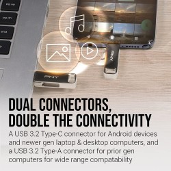 Buy PNY Flash Drive Duo Link USB 3.2 Dual Connector OTG Capless Swivel 256GB Bla... in Cyprus, Nicosia, Limassol, Larnaka, Pafos