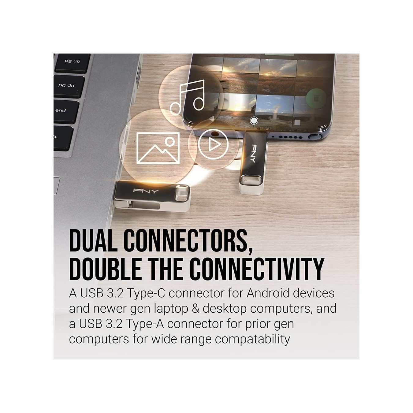 PNY DUO LINK Dual Connector 256GB USB 3.2 Gen 1 Flash Drive – 256GB 200MB/s Read | Armenius Store