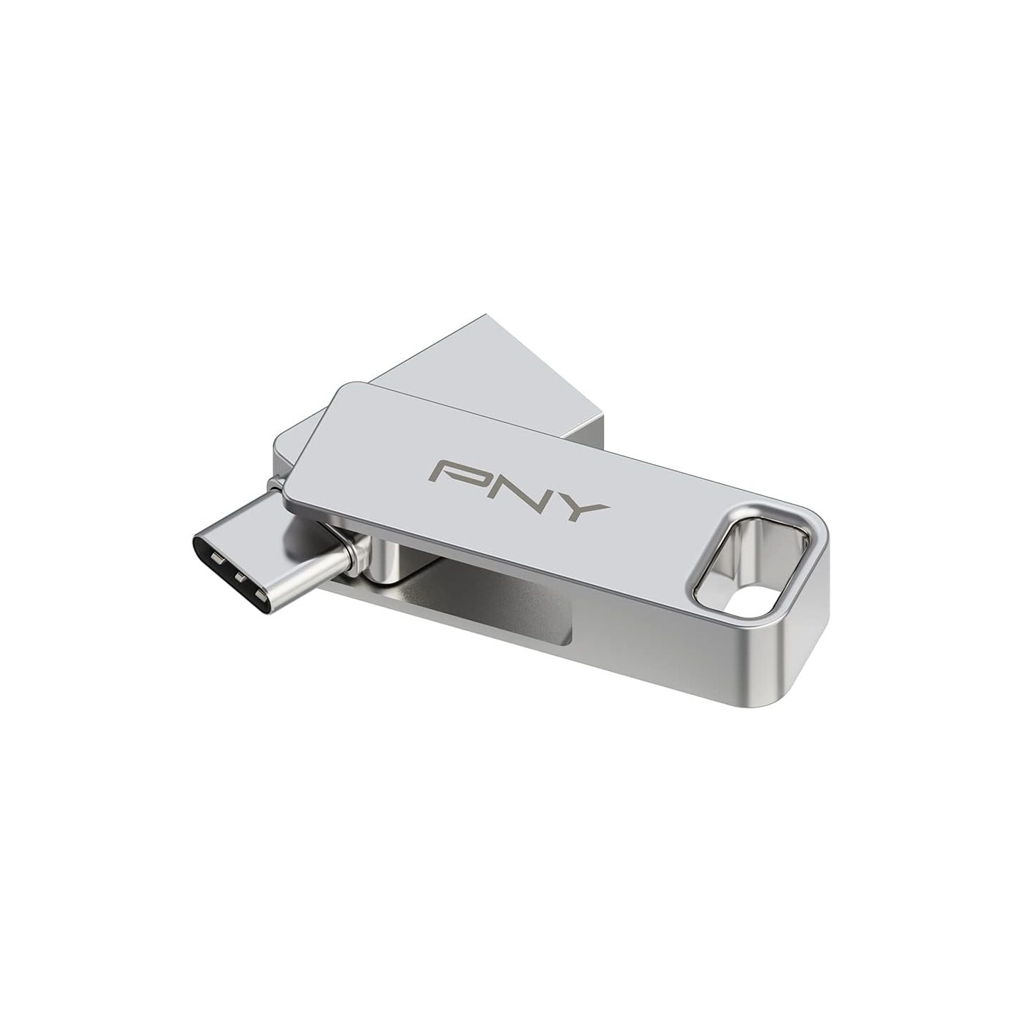 PNY Flash Drive Duo Link USB 3.2 Dual Connector OTG Capless Swivel 256GB Black FDI256DULINKTYC